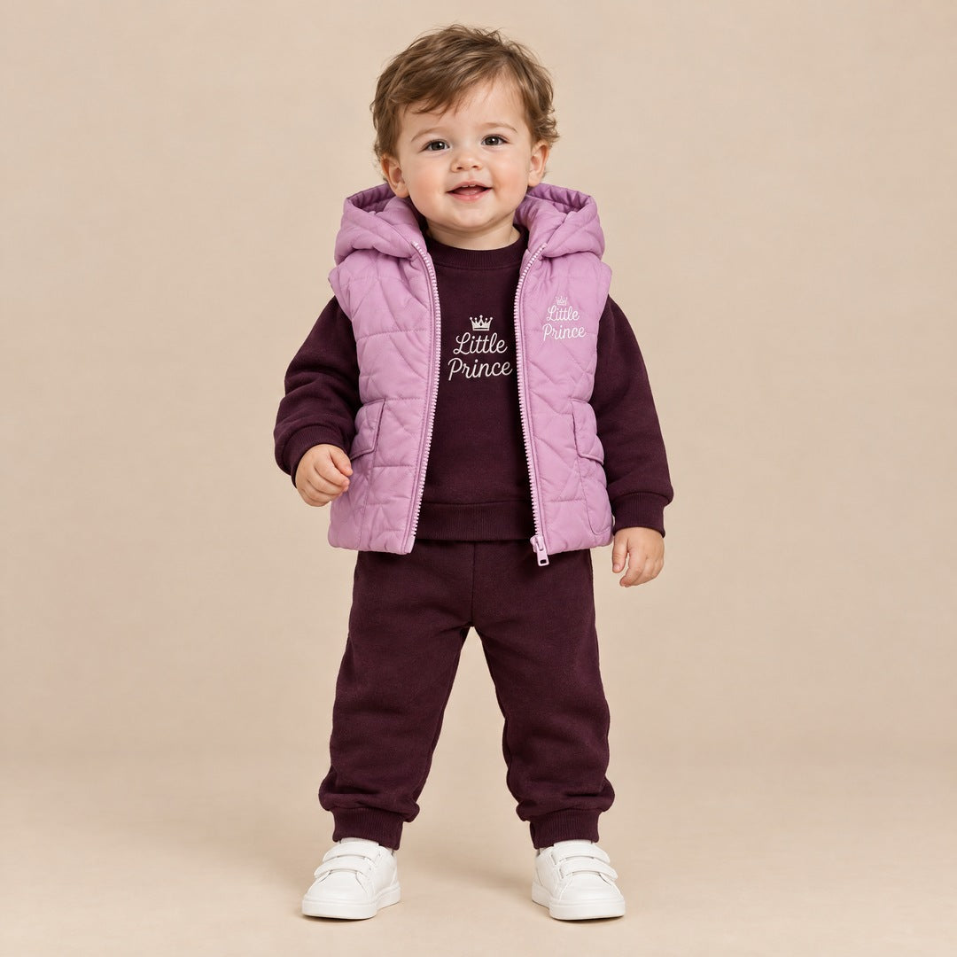 Prsluk Little Prince, duks i donji deo za bebe – Lila