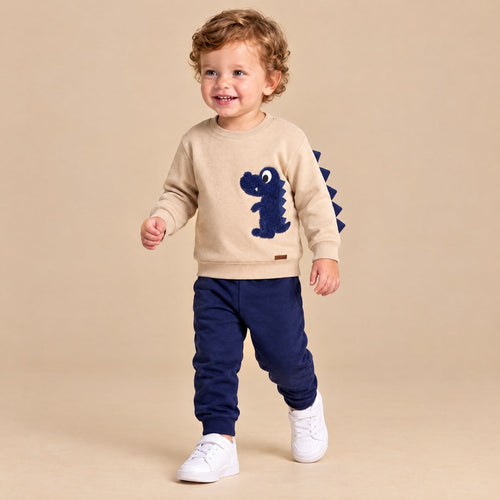 Duks sa dinosaurusom i donji deo za bebe – Teget