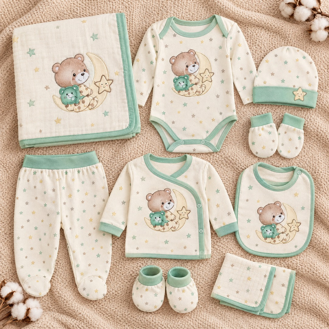 Organski set za novorođenče od 10 delova Sweet Bear – Standard