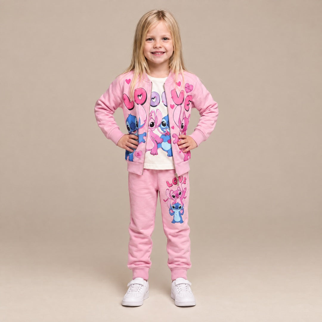 Komplet od 3 dela Stitch za devojčice – Roze