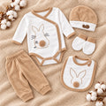 Set za novorođenče od 5 delova Some Bunny – Bež