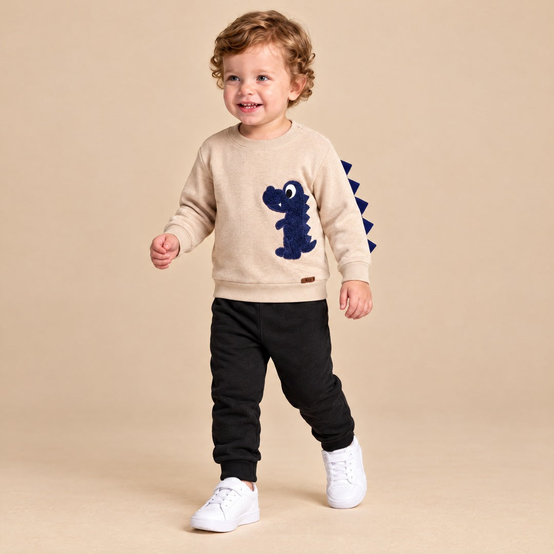 Duks sa dinosaurusom i donji deo za bebe – Crna