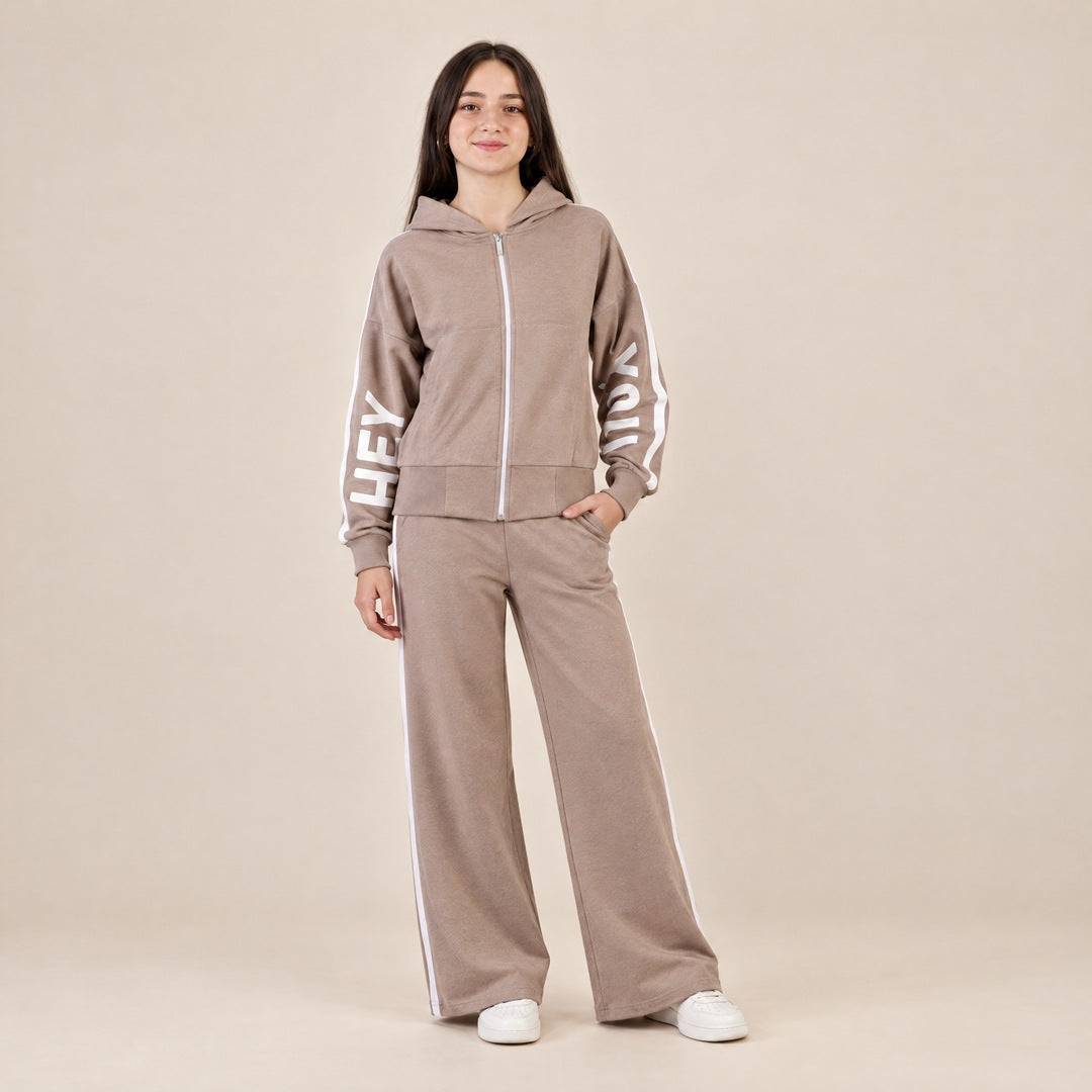 Trenerka Hey You sa širokim pantalonama – Bež