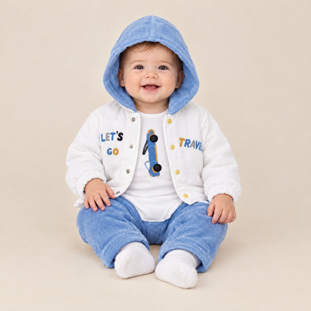 Jaknica Let's Go, bodi i donji deo za bebe – Plava