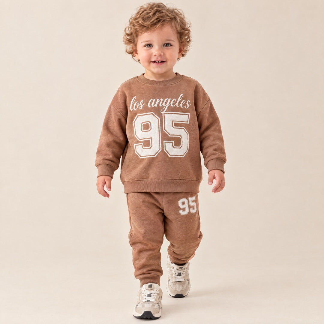 Komplet od 3 dela Los Angeles 95 za bebe – Braon
