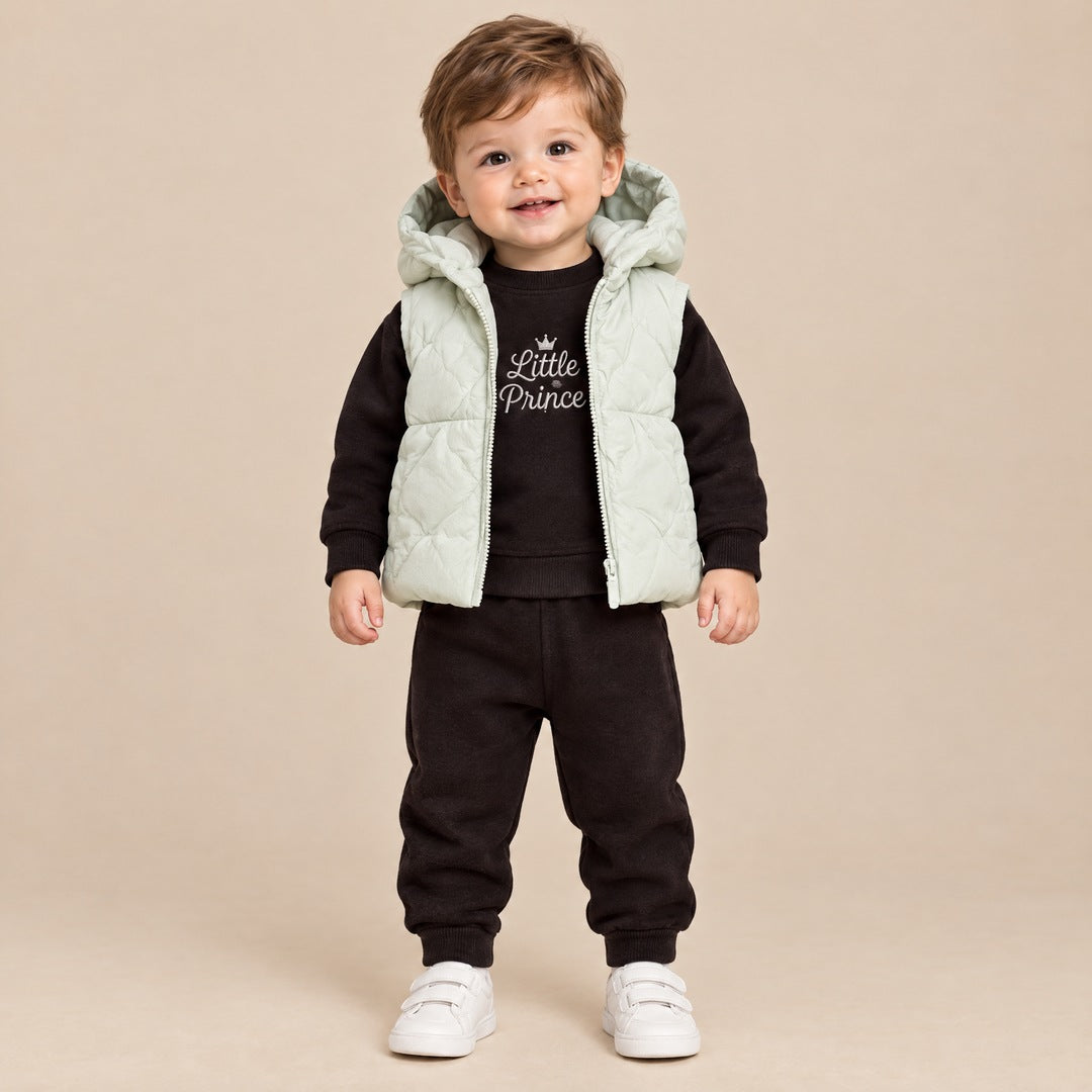 Prsluk Little Prince, duks i donji deo za bebe – Mint